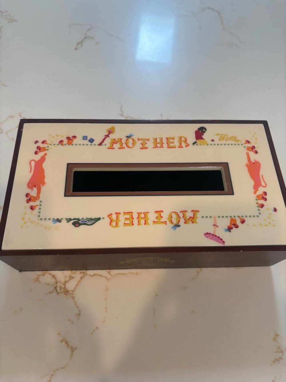 MOTHER Cream and Brown Decorative Tissue Box